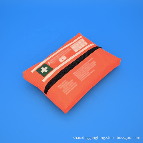 High quality medical emergency outdoor travel portable orange color fist aid kit bag